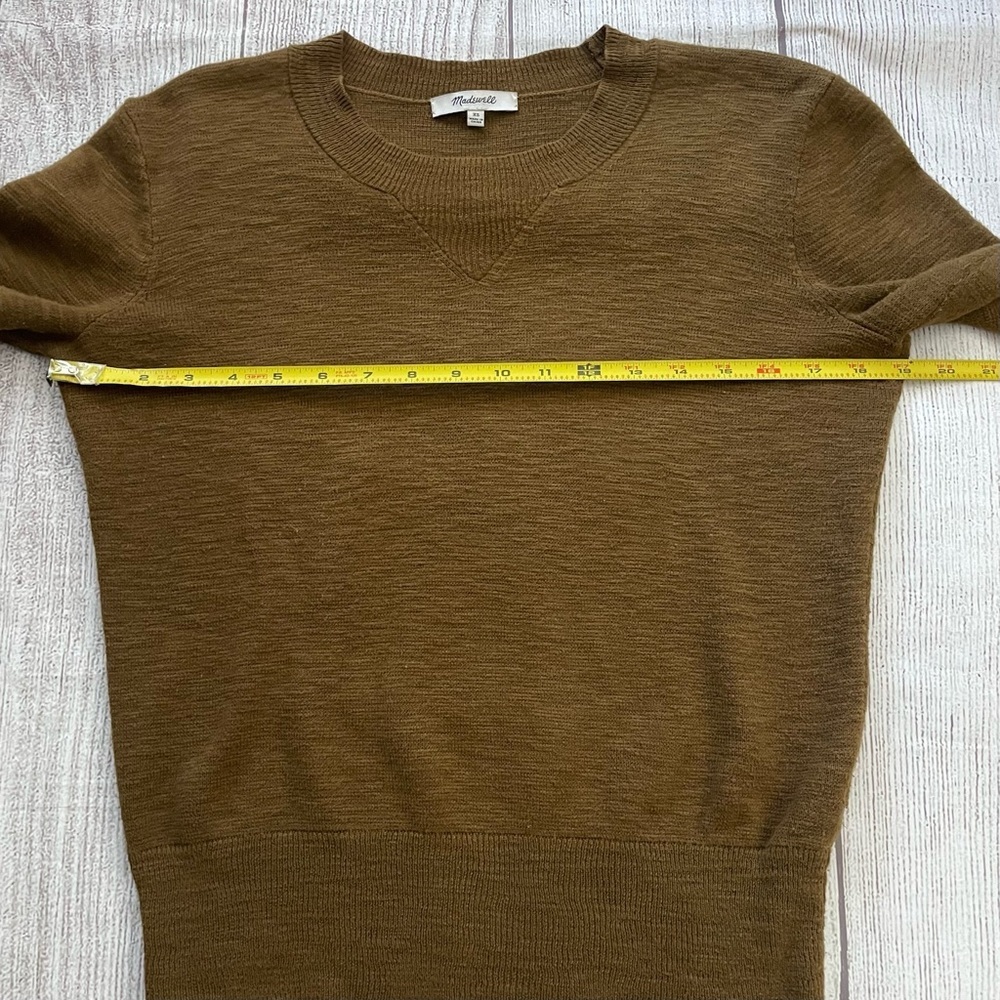 MADEWELL Women’s Milestone V-Neck Pullover Sweater Tan Weathered Olive Size XS - Picture 9 of 12